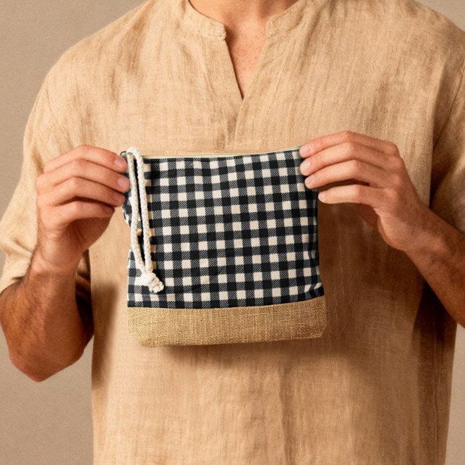 TROUSSE DE TOILETTE PUBLICITAIRE COTON ET JUTE 'LANY'