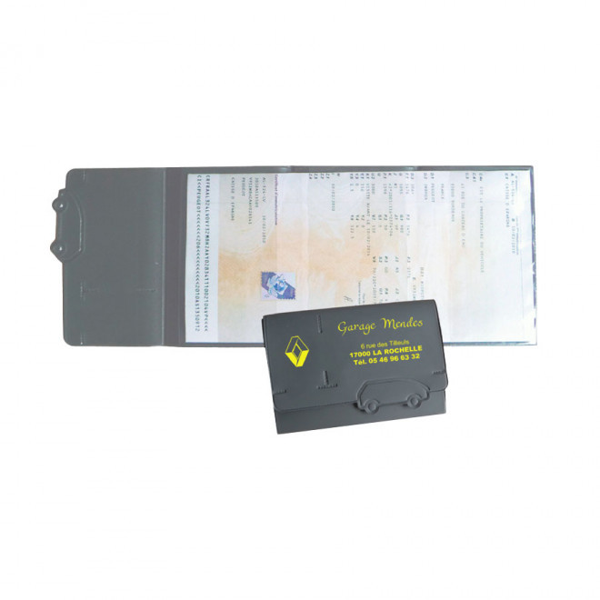 PORTE CARTE GRISE PUBLICITAIRE AVEC DECOUPE 'ROZEN'