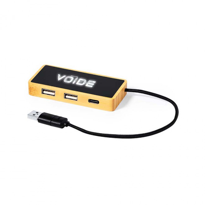 PORT USB BAMBOU LED TYPE C PUBLICITAIRE 'BAMBERPORT'