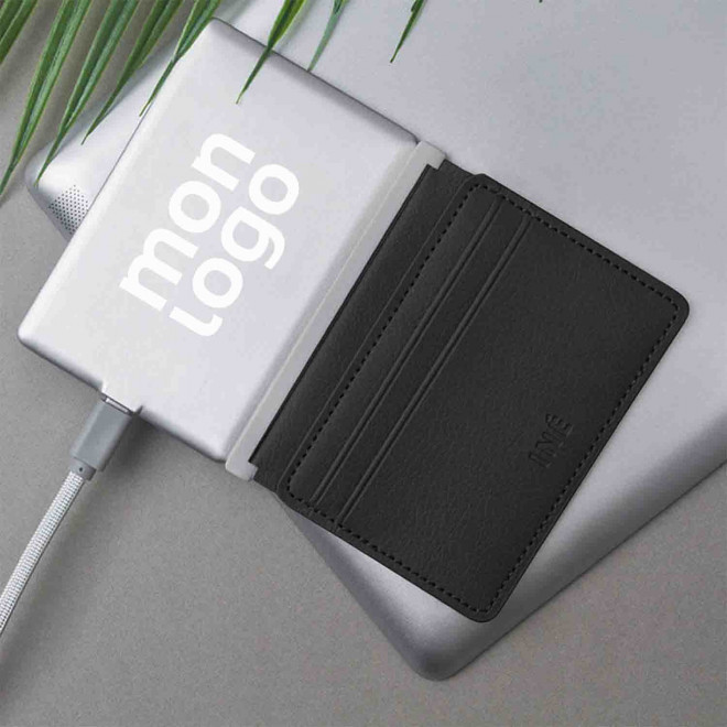 EXPRESS 72H   PORTE CARTES PERSONNALISÉ RECYCLÉ AVEC POWERBANK 3 000 MAH XOOPAR® 'INE'