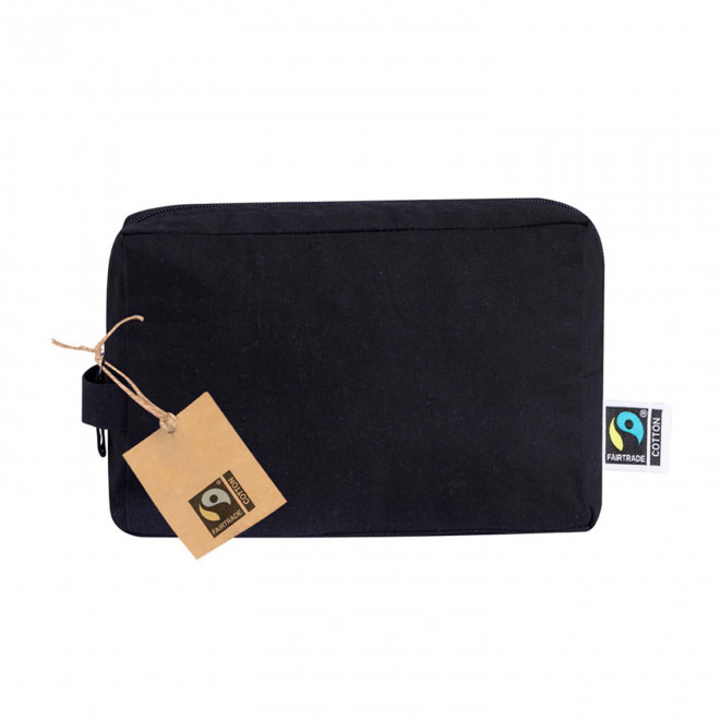 TROUSSE TOILETTE PERSONNALISABLE FAIRTRADE NOIR 'KIRU M'