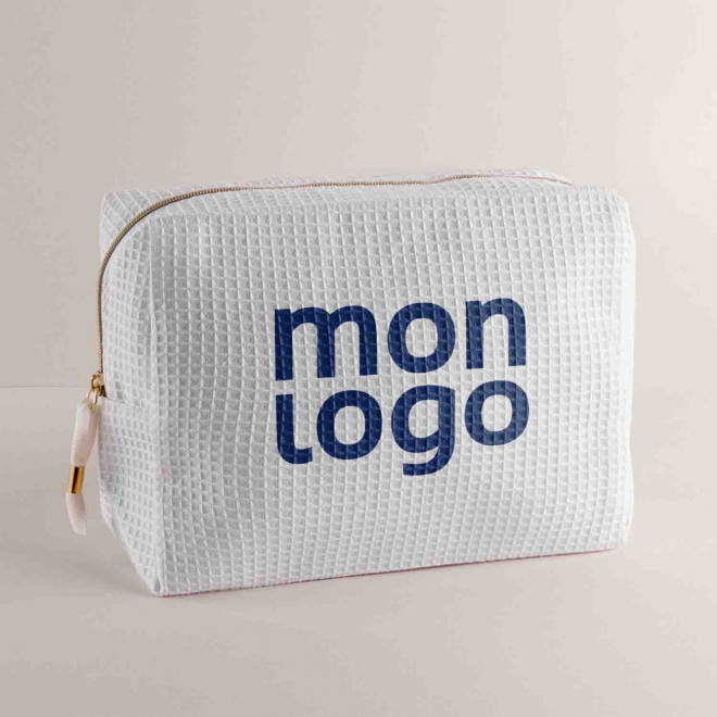 TROUSSE DE TOILETTE COTON PERSONNALISABLE 'WAFFLYT'