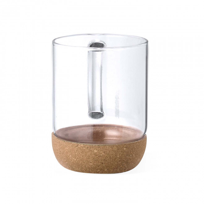 MUG VERRE ET LIEGE PERSONNALISABLE 'MERLINO POIGNEE'