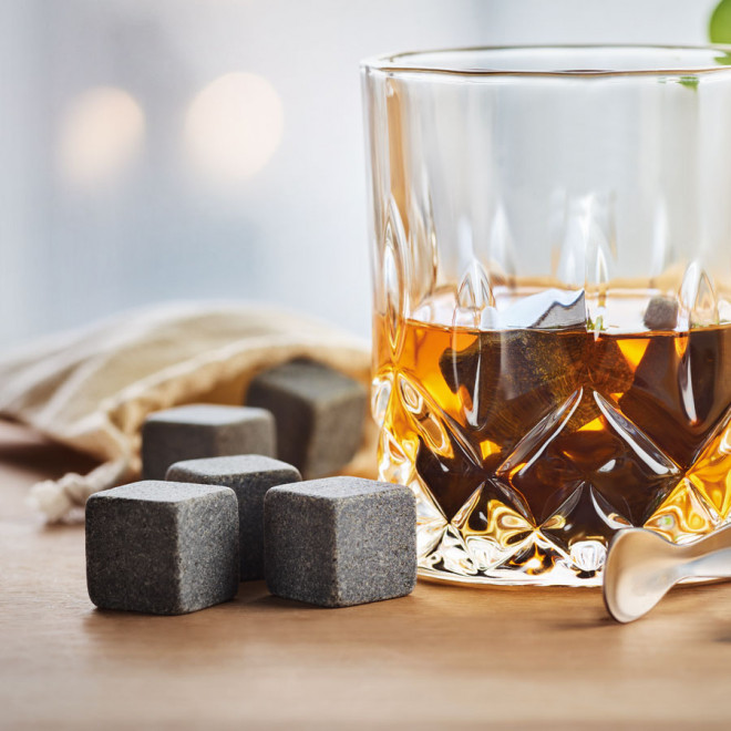 POCHETTE PERSONNALISÉE DE 4 GLAÇONS EN PIERRE 'GLAGO'