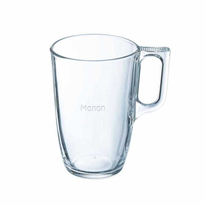 MUG EN VERRE FRANCAIS 400ML PERSONNALISE 'NUEVO'