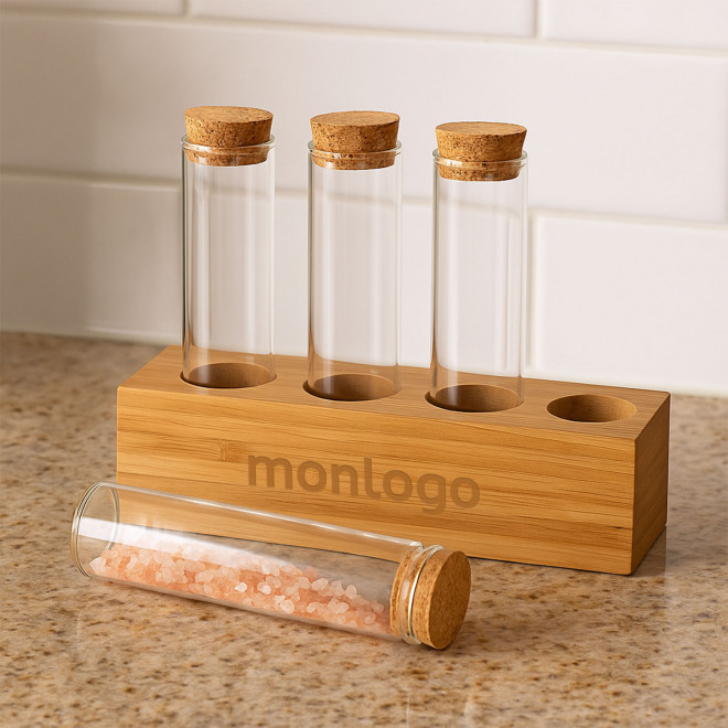 SET DE 4 PORTE EPICES EN VERRE PERSONNALISE 'CURI'