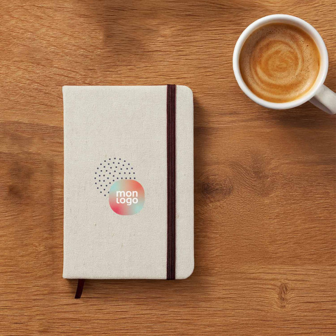 CARNET PERSONNALISABLE A6 RIGIDE TOILE 'PEGA'