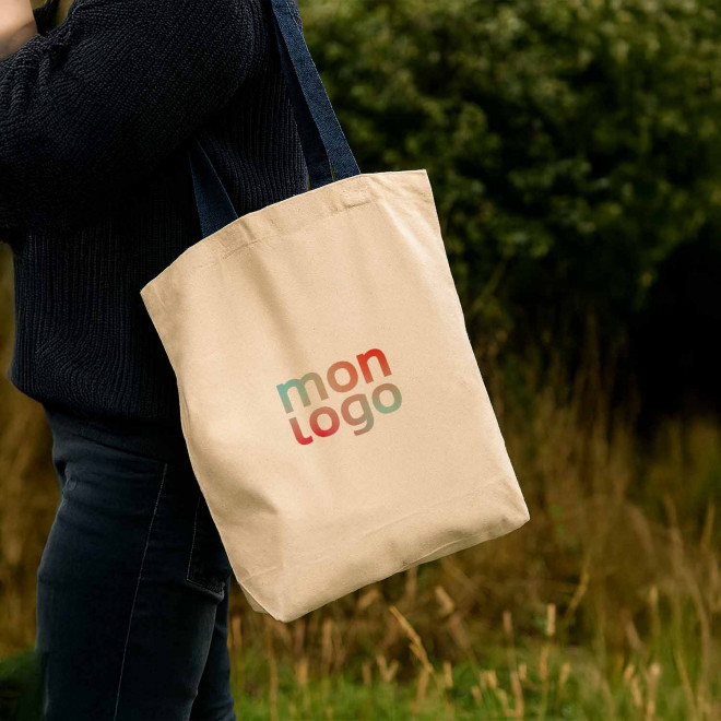 SAC EN TOILE GRANDES ANSES PERSONNALISABLE 'RYTA'