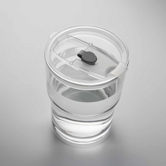 MUG PERSONNALISABLE EN VERRE AVEC PAILLE 400ML 'COFCIA'