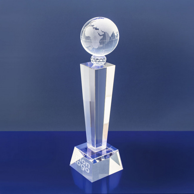 TROPHEE EN VERRE PERSONNALISE 'VICKY GLOBUS'