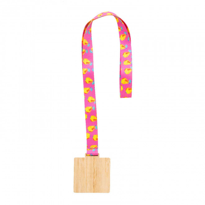 MEDAILLE EN BAMBOU PERSONNALISEE 'BERCA CARRE'