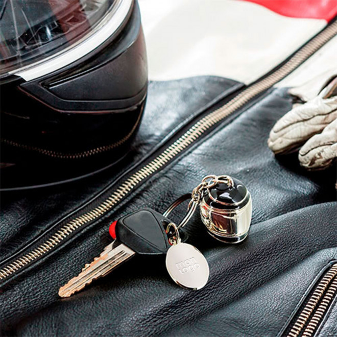 PORTE CLE EN METAL PERSONNALISE 'METALO CASQUE'