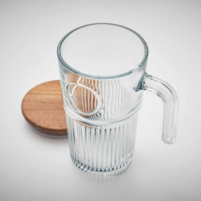 MUG VERRE NERVUREE PERSONNALISE 450ML 'VIVIANE'