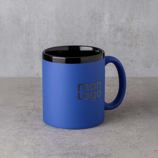 MUG CERAMIQUE PERSONNALISABLE INTERIEUR NOIR 'SOFT COLOR'