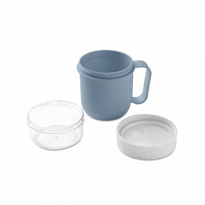 MUG PERSONNALISABLE EN PP AVEC COMPARTIMENT 450ML 'MOUSLI'