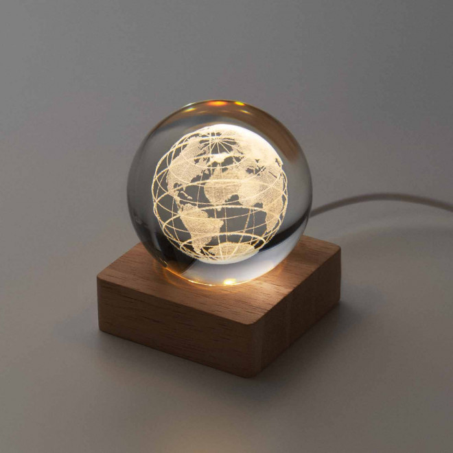 GLOBE LUMINEUX EN VERRE PERSONNALISABLE 'BOULGA'