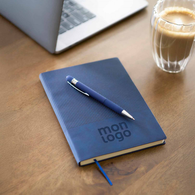 SET PERSONNALISABLE CARNET ET STYLO EN PU RECYCLE 'POLUX'