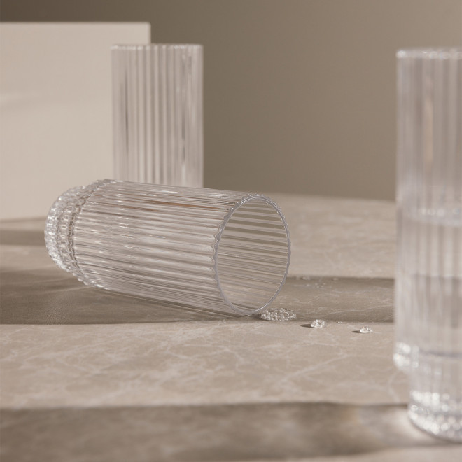 SET 4 VERRES NERVURES 36CL PERSONNALISABLE 'VIVIANE'