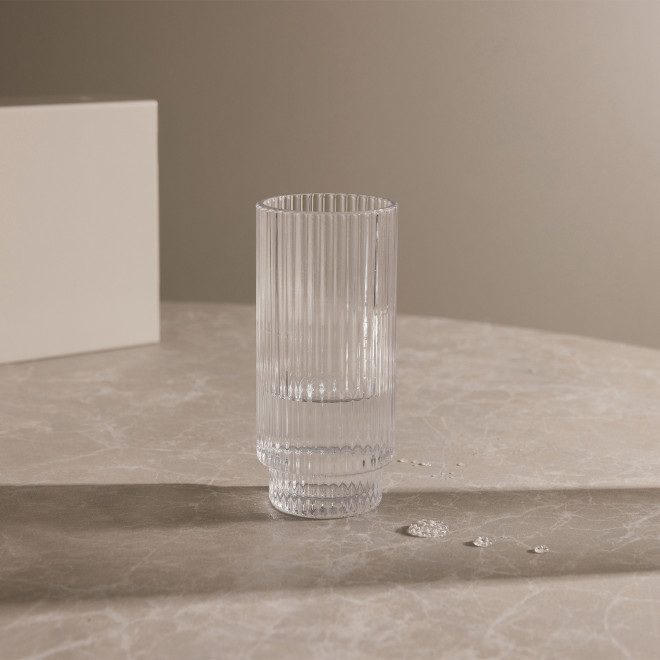 SET 4 VERRES NERVURES 36CL PERSONNALISABLE 'VIVIANE'