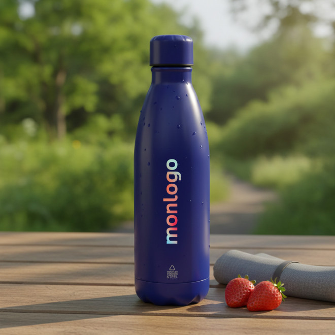 GOURDE PERSONNALISABLE ISOTHERME ACIER RECYCLE 500ML 'LOS'