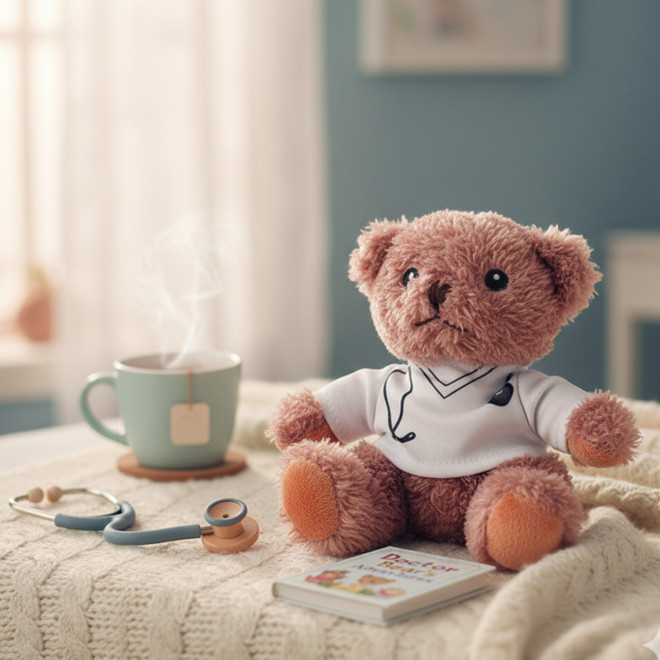 PELUCHE OURSON PERSONNALISABLE 'TEDDY DOCTEUR'
