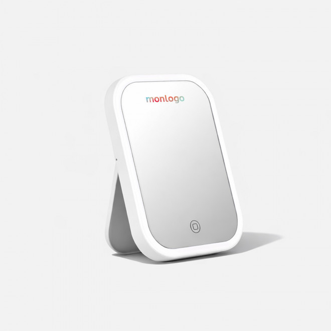 MIROIR LUMINEUX LED RECHARGEABLE PERSONNALISE 'LIAGE'