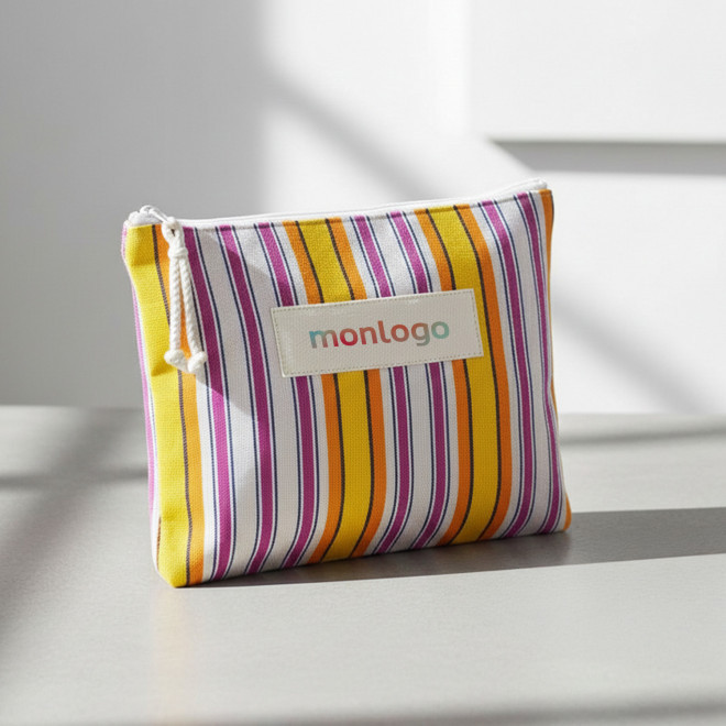 TROUSSE DE TOILETTE RAYURES PERSONNALISEE 'OPHELIA'