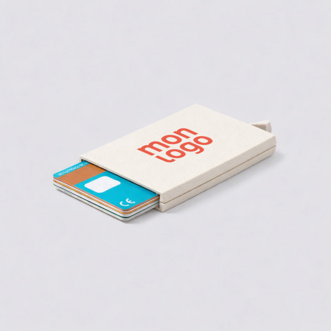 PORTE CARTES PAILLE DE BLE PERSONNALISE 'BANKIX BLE'