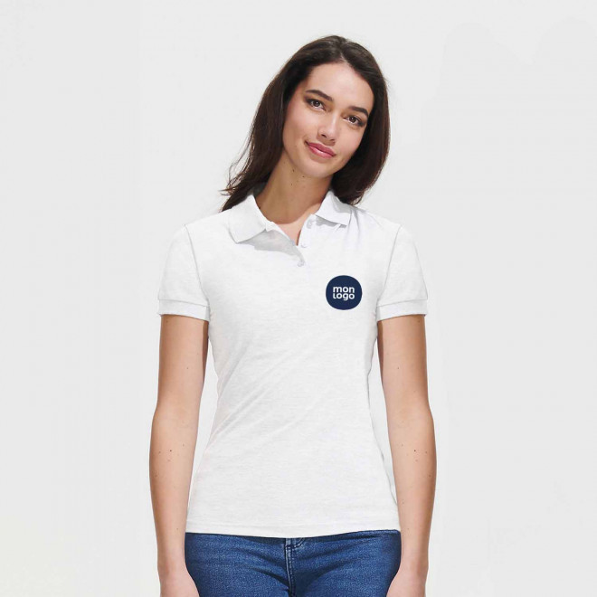 POLO PERSONNALISABLE FEMME BLANC 'PRIME'