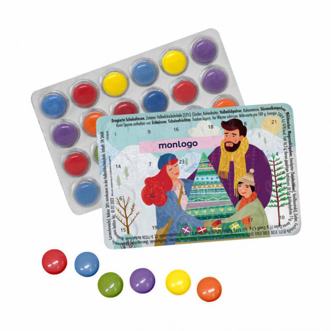 MINI CALENDRIER DE LAVENT CHOCOLAT PERSONNALISABLE 'KIRI'