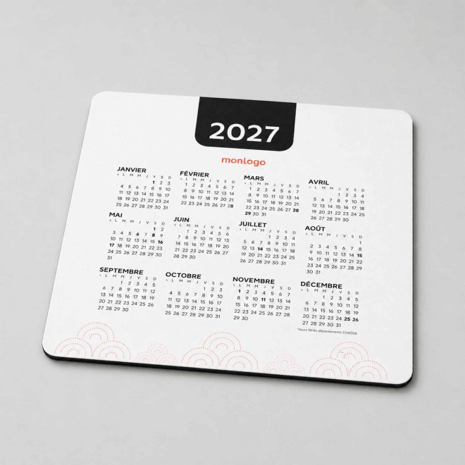 CALENDRIER TAPIS DE SOURIS PLASTIQUE PERSONNALISÉ 'PERSOLITO DATE'