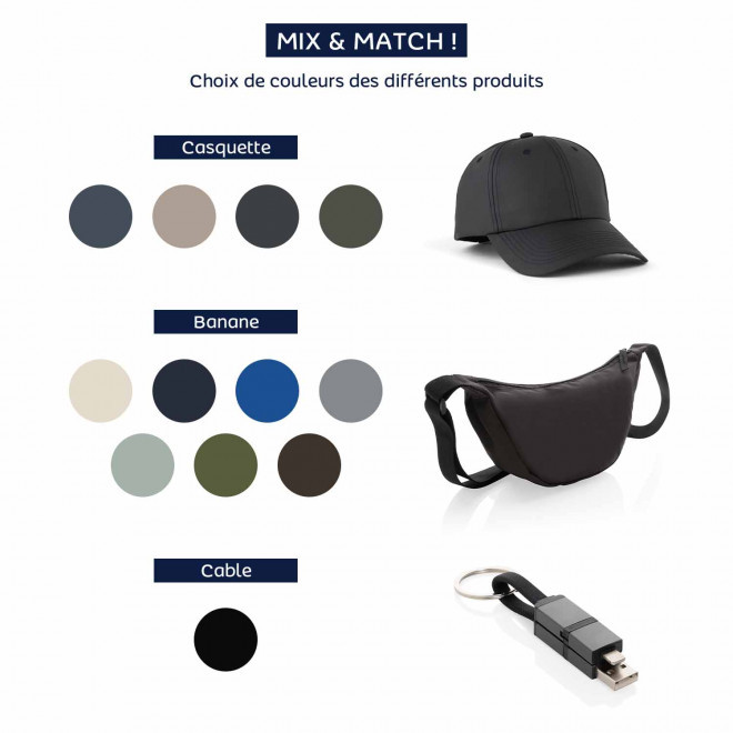 PACK PERSONNALISE CASQUETTE CABLE ET BANANE 'HIPSY'