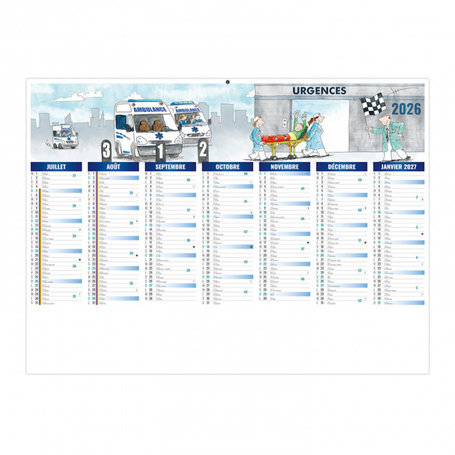CALENDRIER BANCAIRE ILLUSTRE PERSONNALISABLE 'MEDICA'