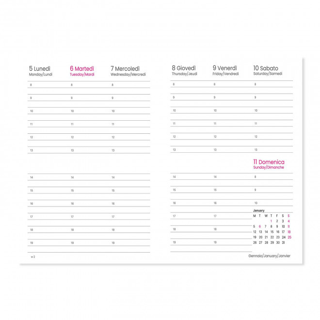 AGENDA SEMAINIER PU SOUPLE PERSONNALISE 'APRIL'