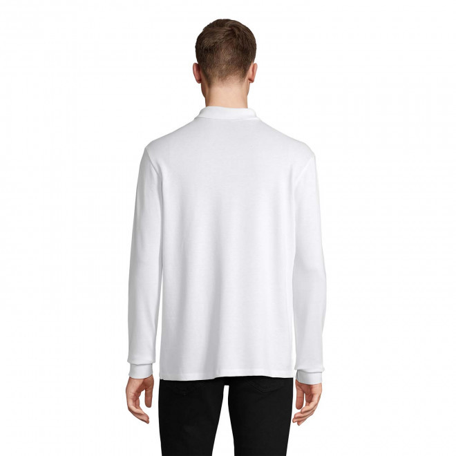 POLO MIXTE BLANC PERSONNALISE 'PACIFIC LSL'