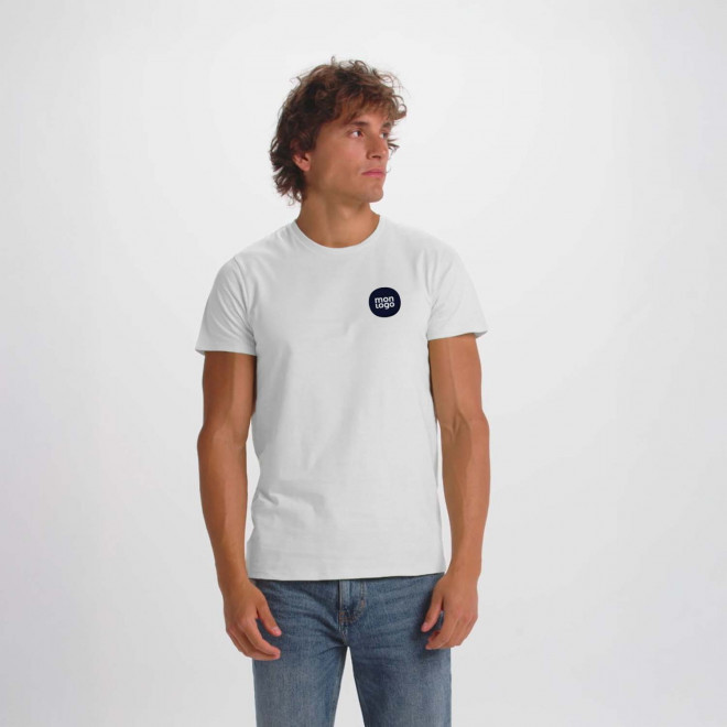 TEE SHIRT HOMME BLANC BIO PERSONNALISE 'BREDA'