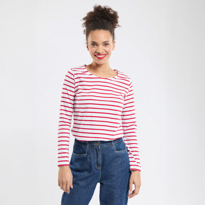 TEE SHIRT FEMME MARINIERE PERSONNALISE 'PLOZEVET'