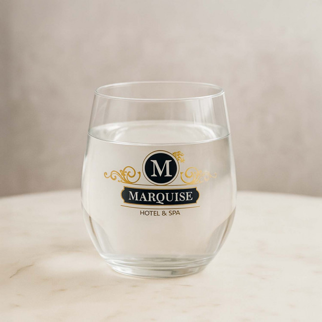 VERRE A EAU EN VERRE 38CL PERSONNALISE 'GLASS EAU'