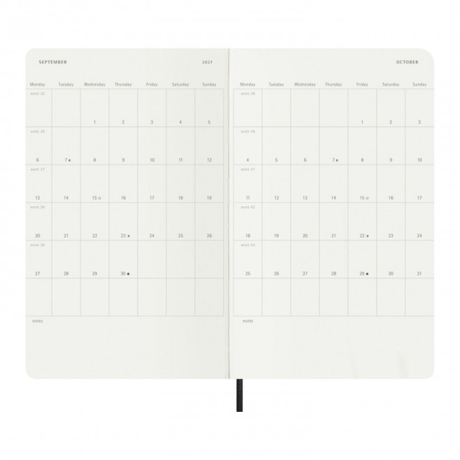 AGENDA JOURNALIER 13X21 SOUPLE PU PERSONNALISABLE 'MOLESKINE SOUPLE'