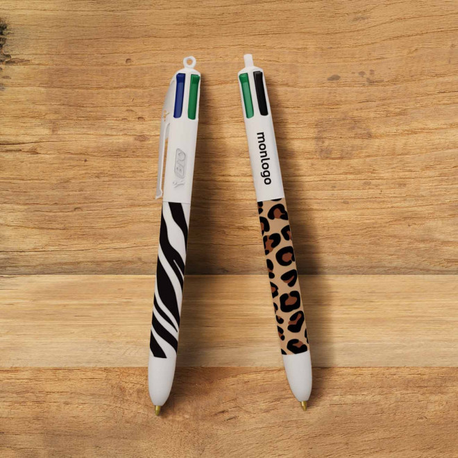 STYLO BIC® PERSONNALISE '4 COULEURS ANIMAL'