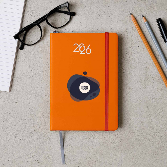AGENDA JOURNALIER PERSONNALISABLE EN PU 'MARCHO'