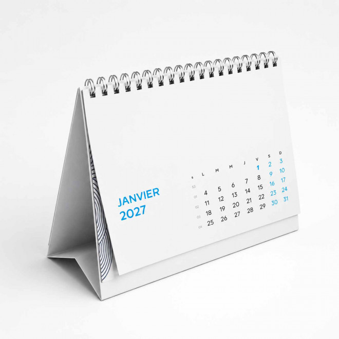 CALENDRIER CHEVALET CARRÉ COUCHÉ BRILLANT 14,8X14,8CM PERSONNALISÉ 'EASEL CARRÉ'