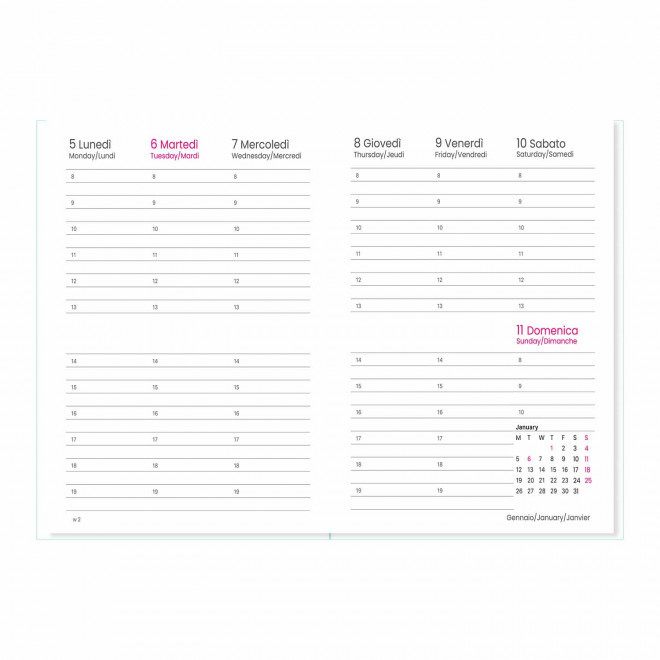 AGENDA SEMAINIER R PET PERSONNALISABLE 'AGOSTO' 
