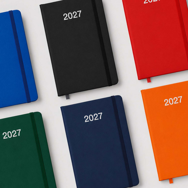 AGENDA SEMAINIER A5 RIGIDE PU PERSONNALISABLE 'MARCHO'