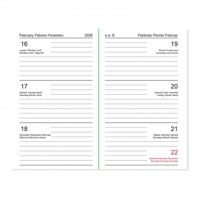 AGENDA SEMAINIER PERSONNALISABLE PU THERMOCOLLE 'LUGGI'