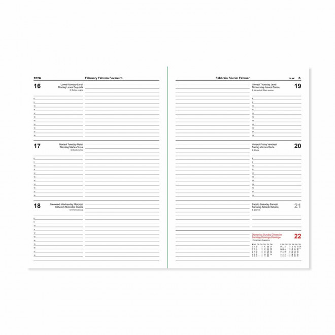 AGENDA SEMAINIER PERSONNALISABLE PU THERMOCOLLE 'GRAND LUGGI' 