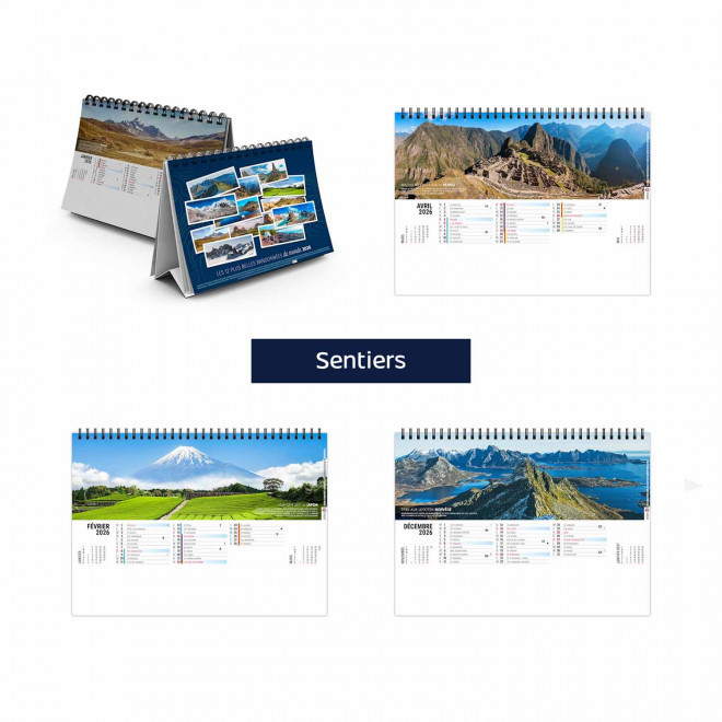 CALENDRIER CHEVALET 13 FEUILLETS PERSONNALISABLE 'ASHA'