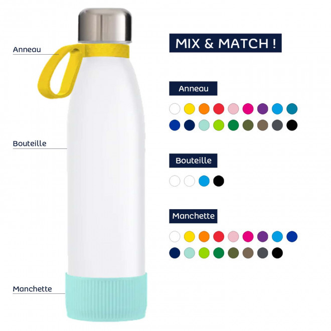 BOUTEILLE EN VERRE PERSONNALISABLE 'IMUNA MIX&MATCH'