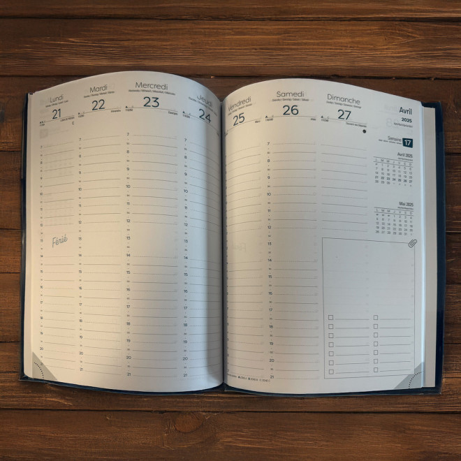 AGENDA SEMAINIER DE BUREAU PERSONNALISABLE 'MEMORY'