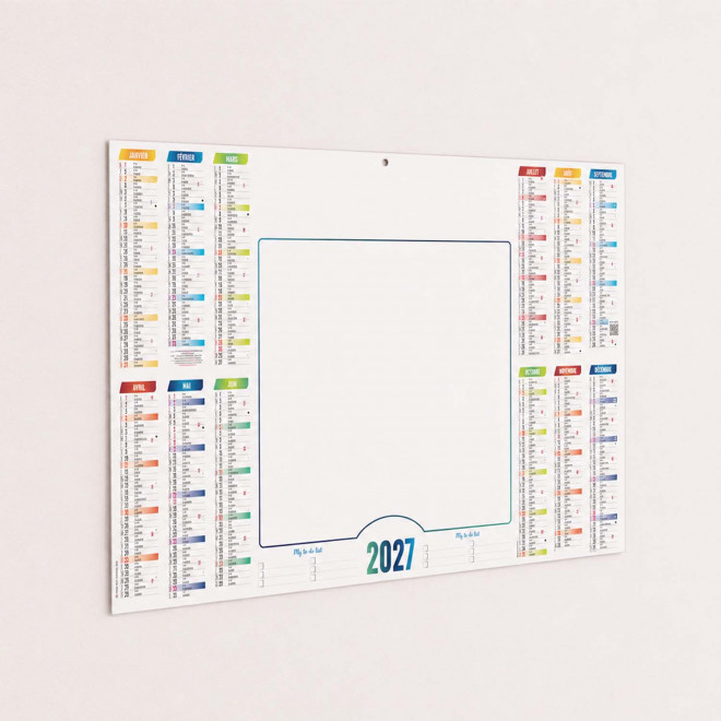 CALENDRIER MURAL EFFAÇABLE VÉLÉDA 44,5X28,5CM PERSONNALISÉ 'VELEDI'